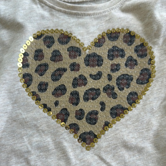 Garanimals Cream and Brown Long Sleeve Tee with Animal Print Heart - Picture 3 of 3
